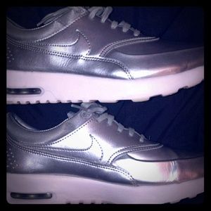 Metallic Silver Nike Air Max Thea Shoes